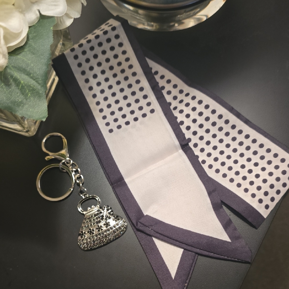 Bag Charm & Twilly Bundle-Black